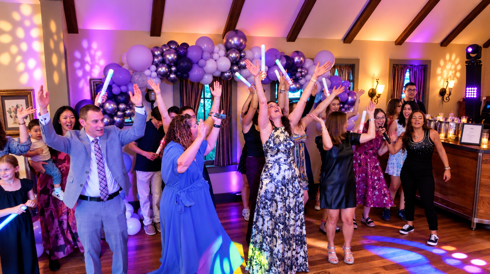 Guests celebrating Ava's Sweet 16 at Ristorante Lucia in Bedford Hills NY with Westchester Entertainment