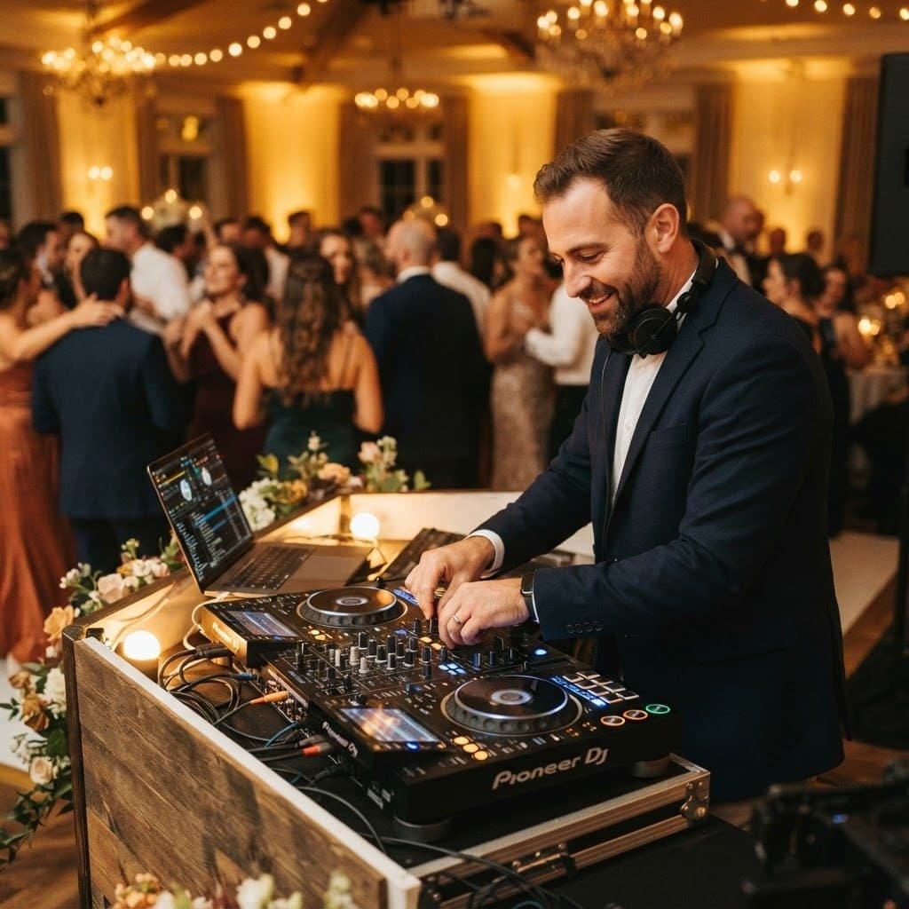 Wedding DJ performing at a wedding reception in Westchester County